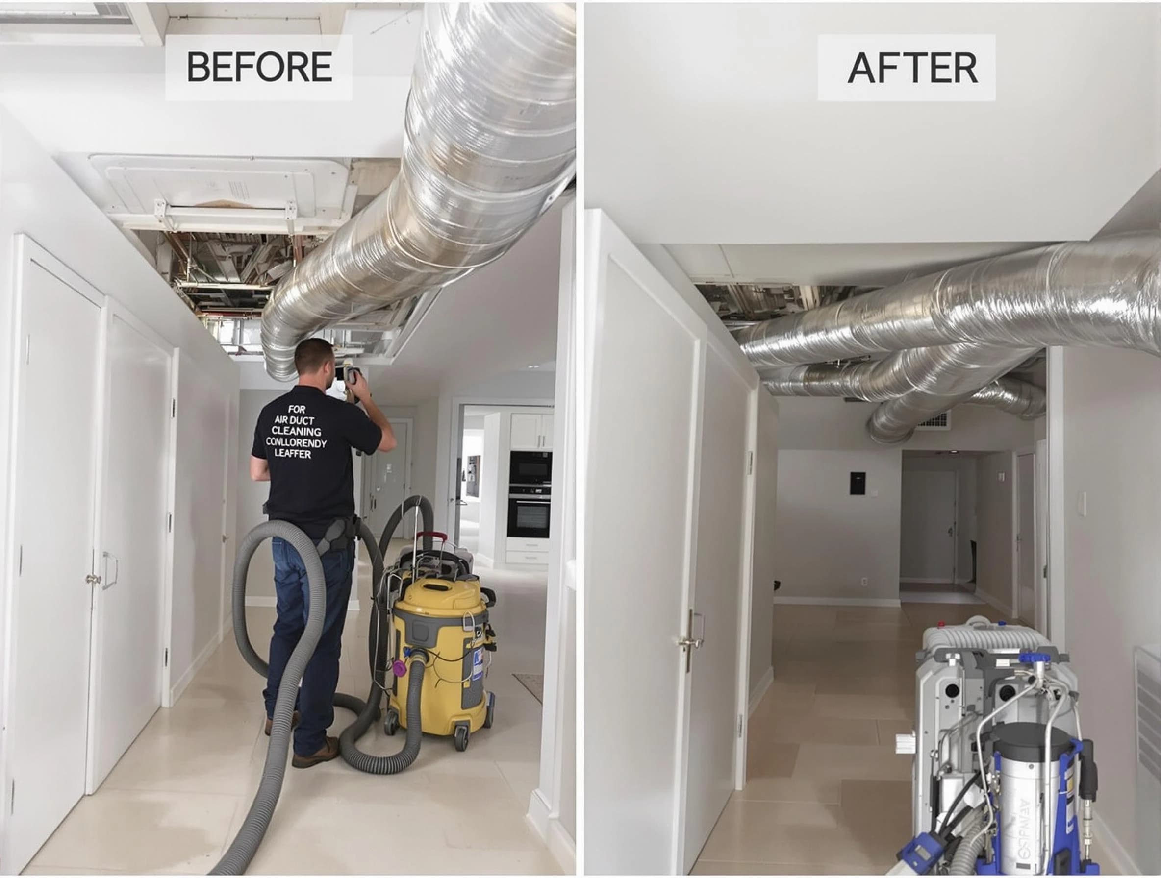 Johnston Air Duct Cleaning professional performing thorough air duct cleaning in Johnston