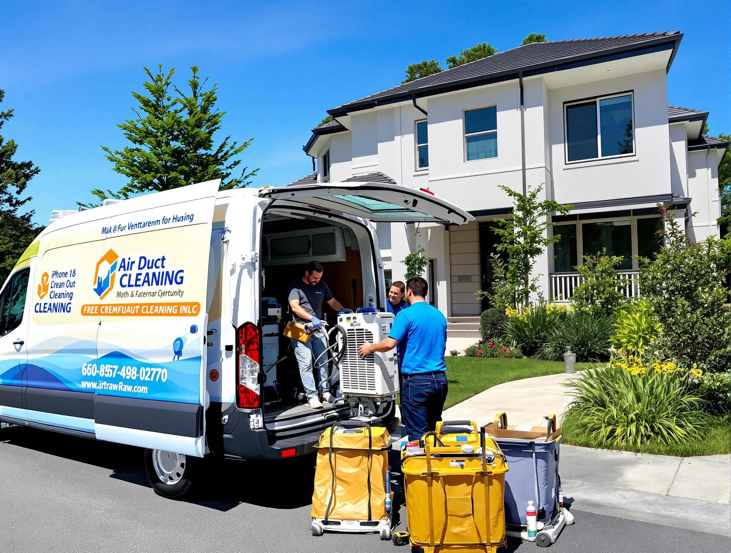 Johnston Air Duct Cleaning technician performing professional air duct cleaning in Johnston