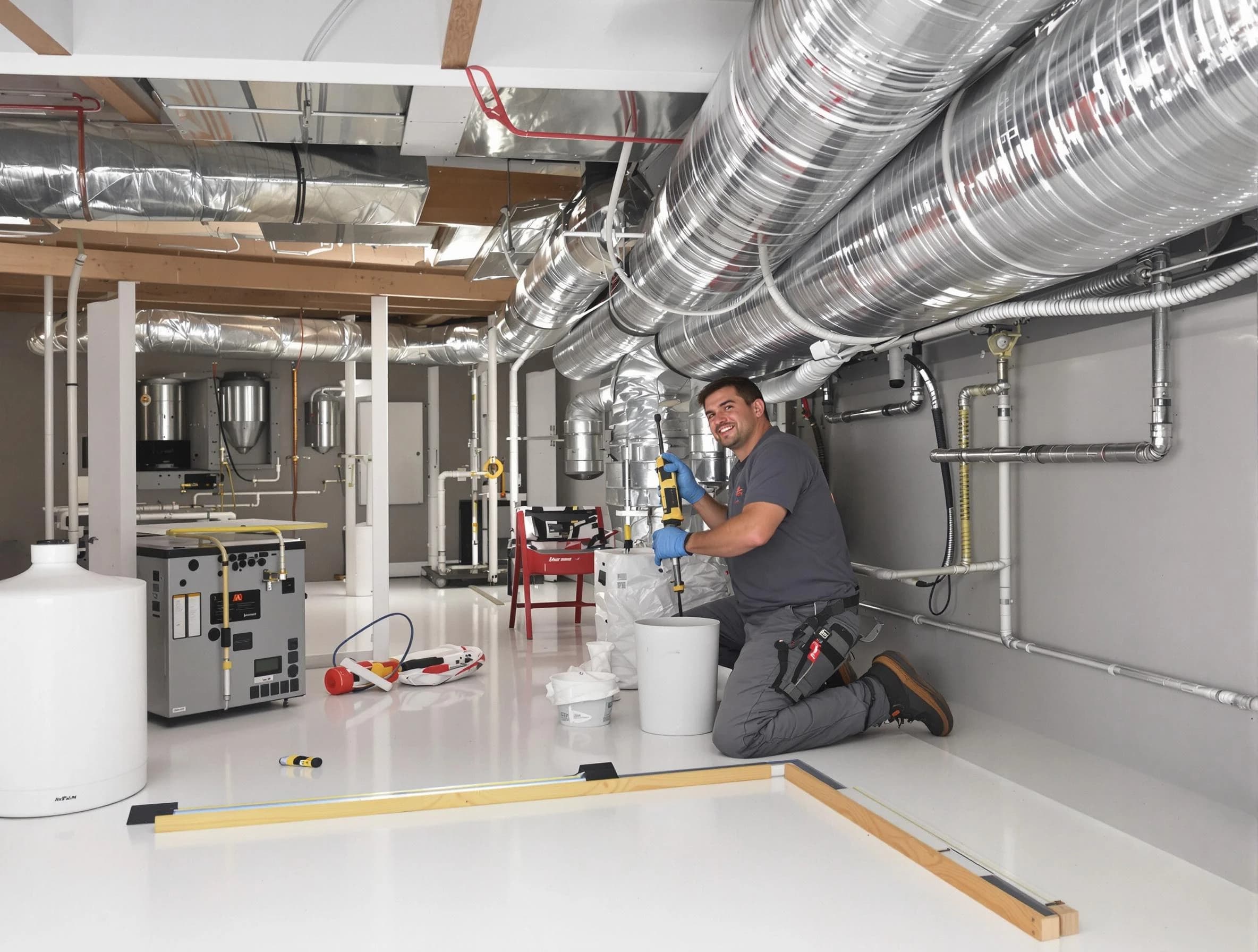 Professional duct sealing service by Johnston Air Duct Cleaning in Johnston
