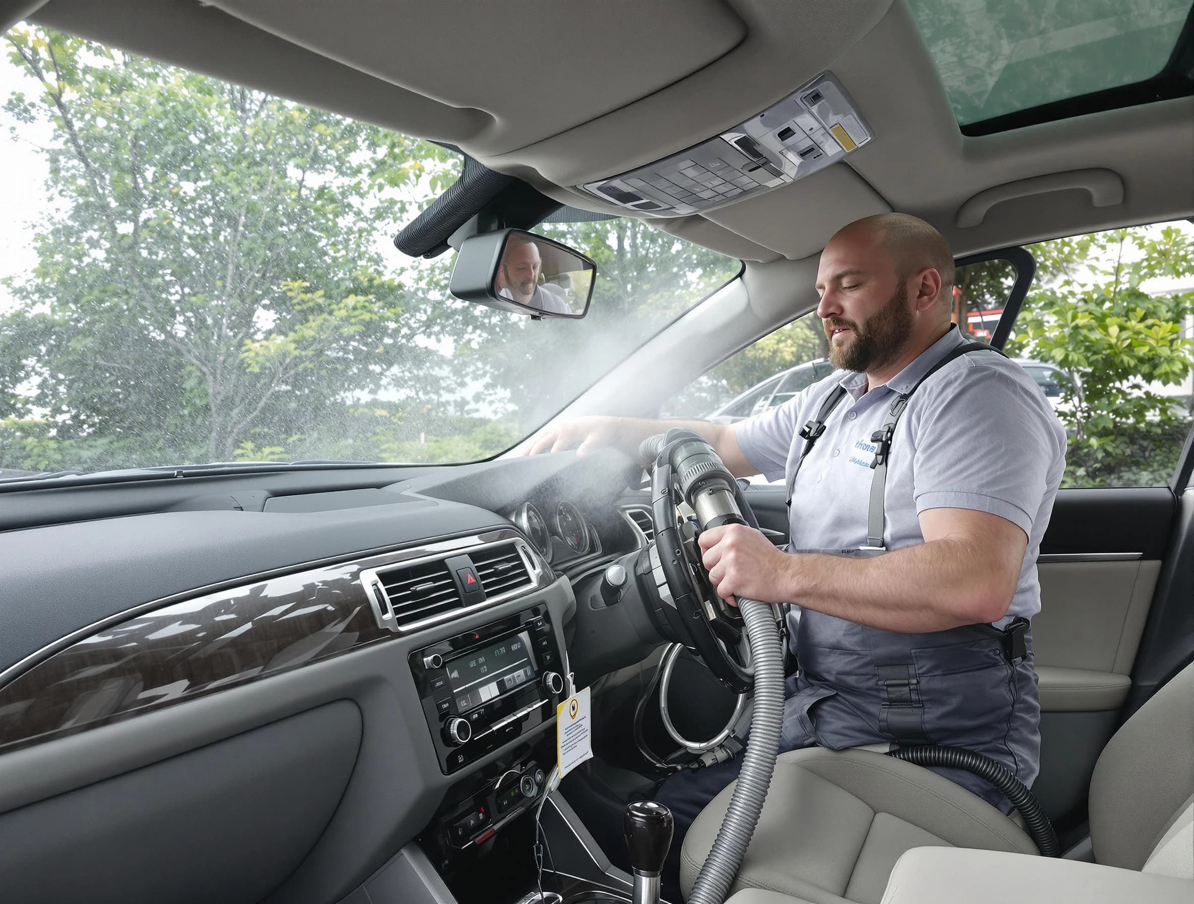 Johnston Air Duct Cleaning specialist performing professional car duct cleaning in Johnston