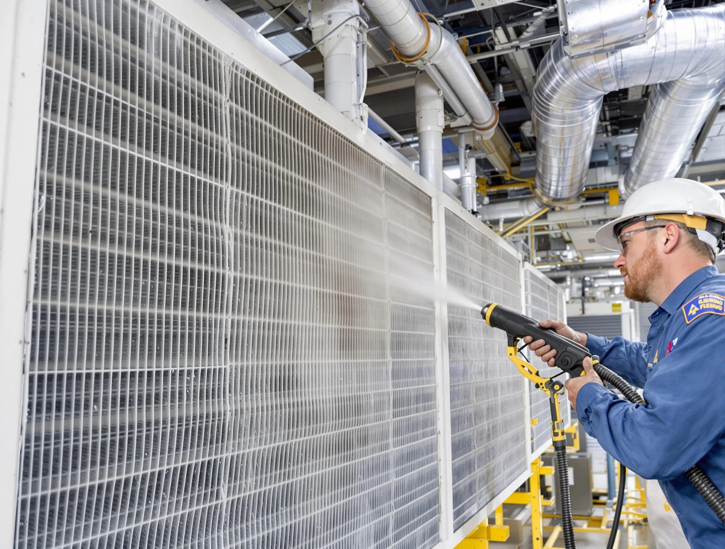 Professional commercial coil cleaning by Johnston Air Duct Cleaning in Johnston