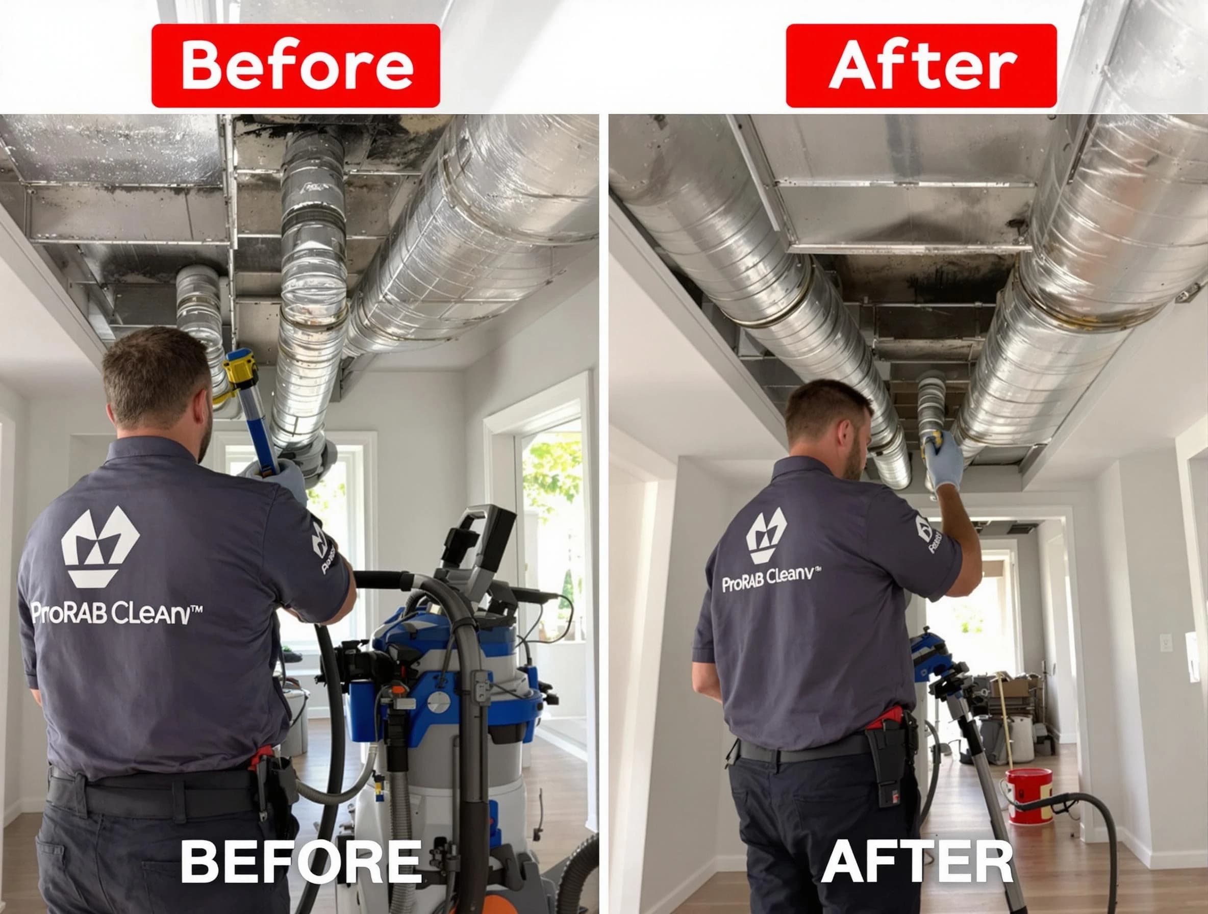 Johnston Air Duct Cleaning expert performing thorough residential duct cleaning in a Johnston home