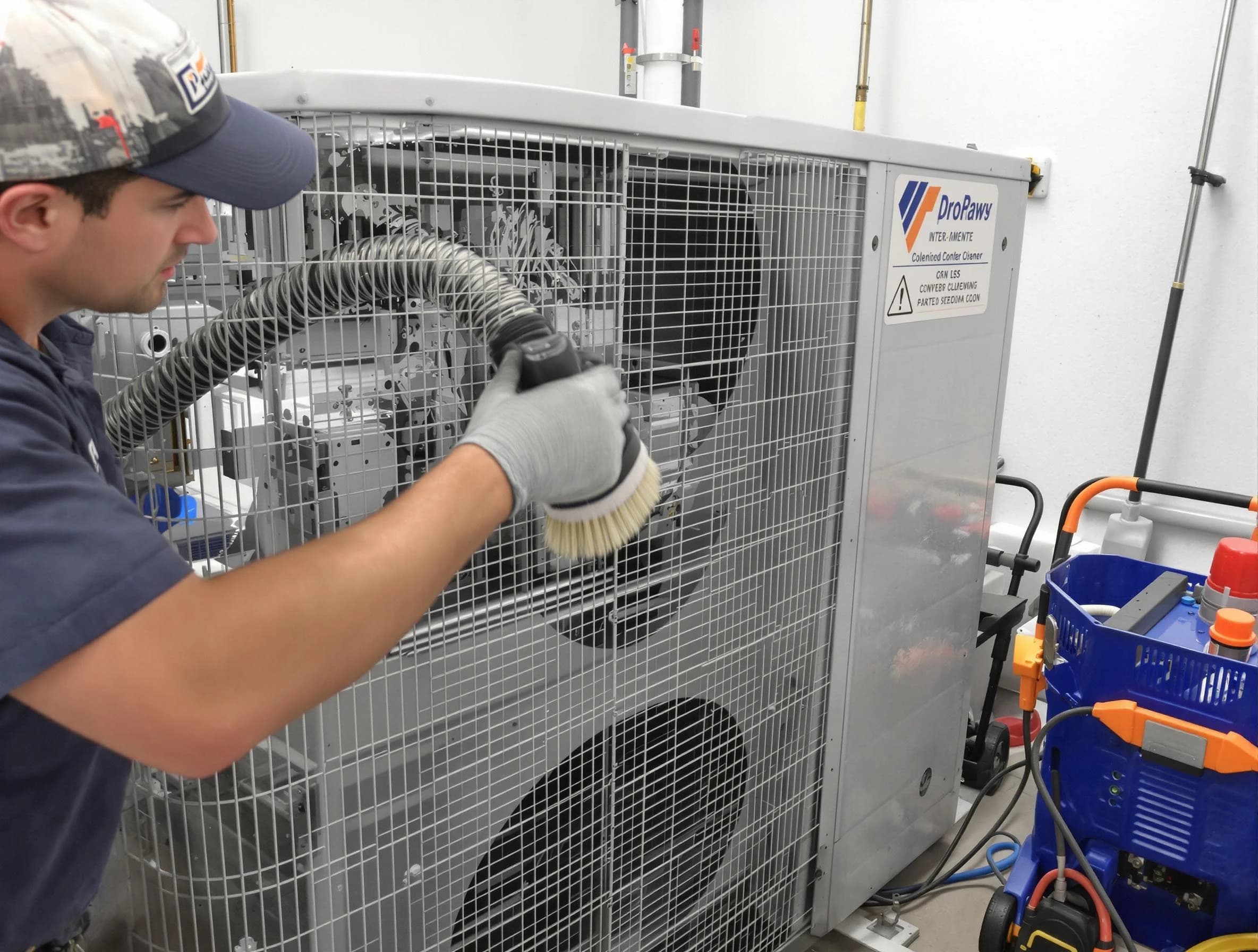 Johnston Air Duct Cleaning specialist performing precision AC coil cleaning for improved system performance in Johnston