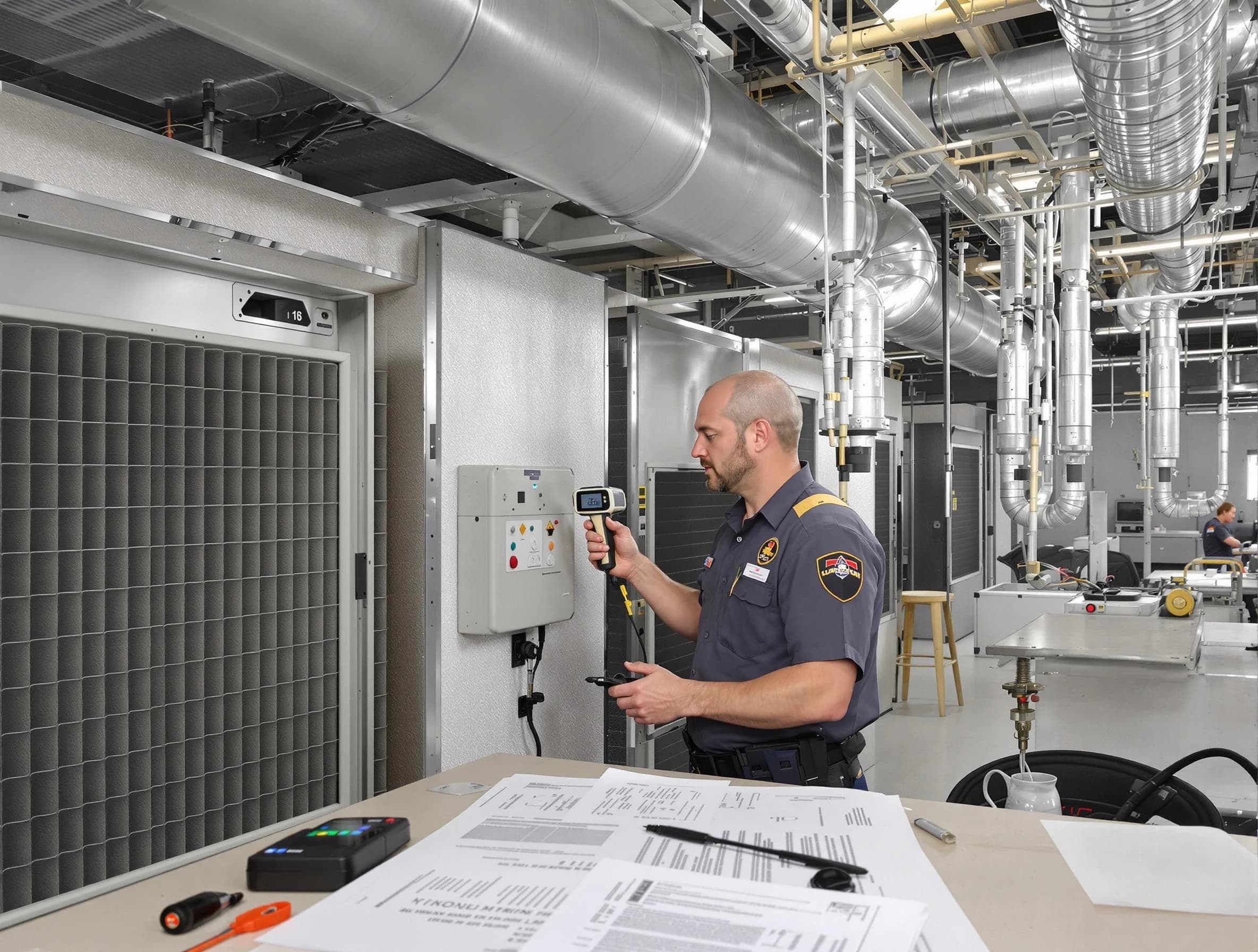 Professional filter system inspection by Johnston Air Duct Cleaning in Johnston