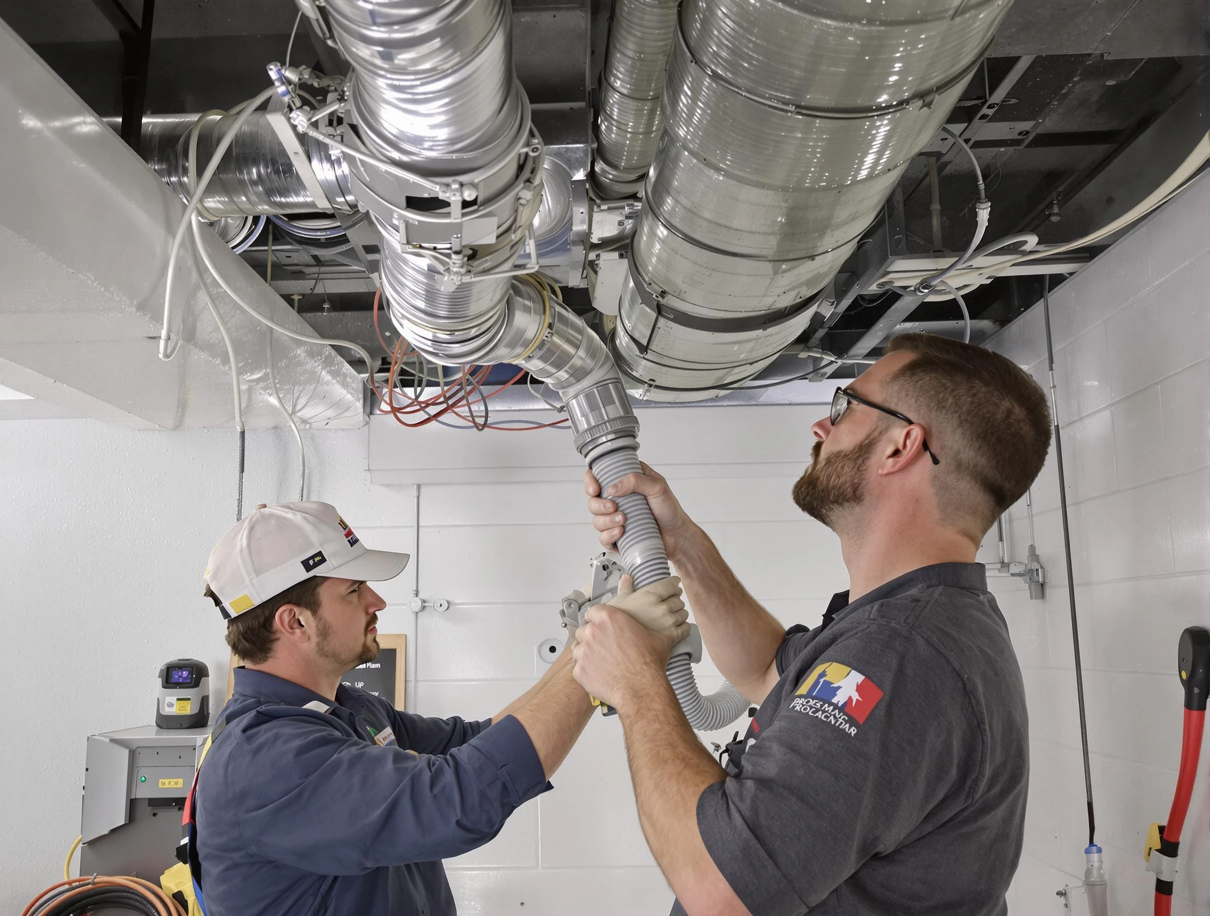 Johnston Air Duct Cleaning technician performing thorough AC duct cleaning in Johnston