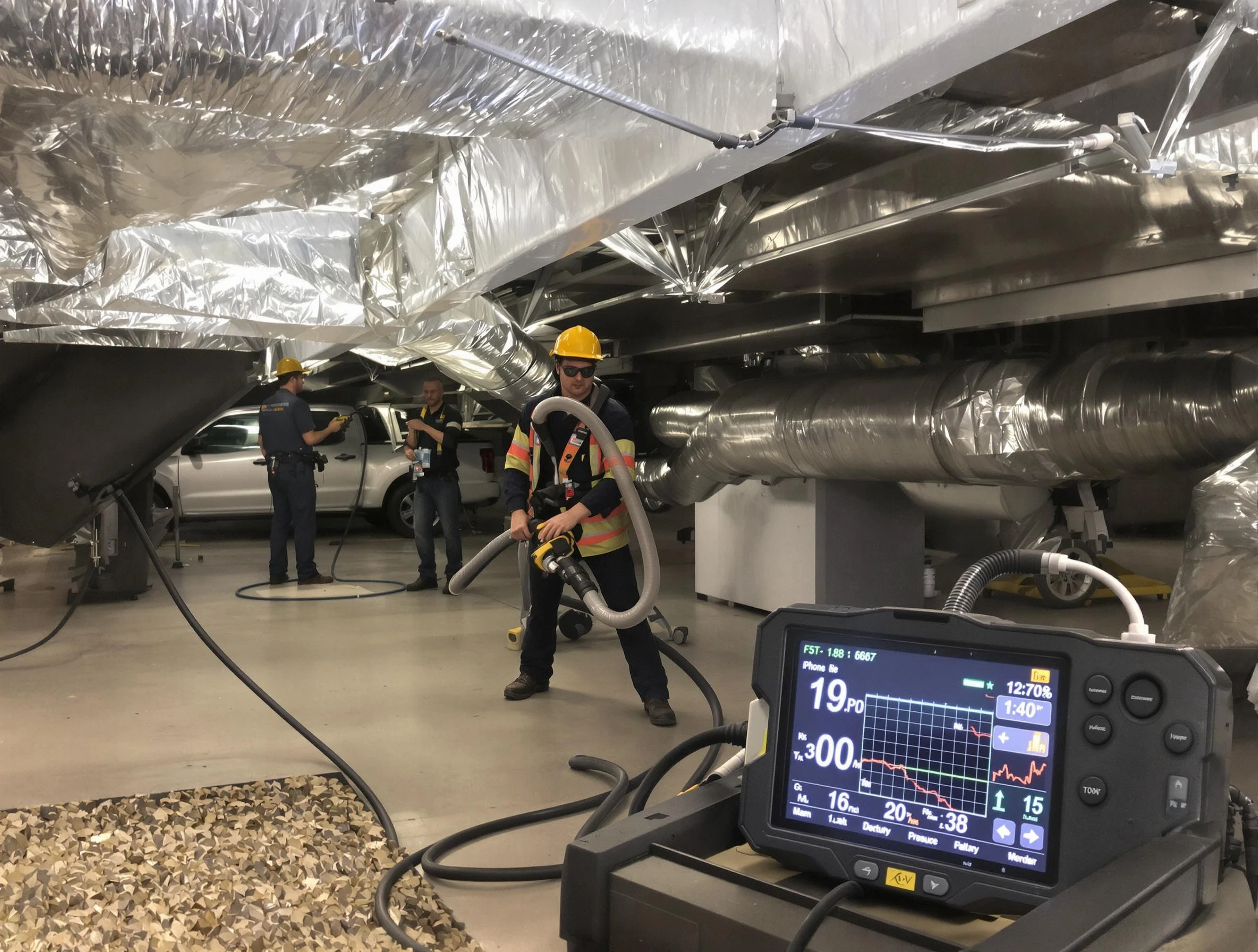 Professional negative pressure duct cleaning by Johnston Air Duct Cleaning in Johnston