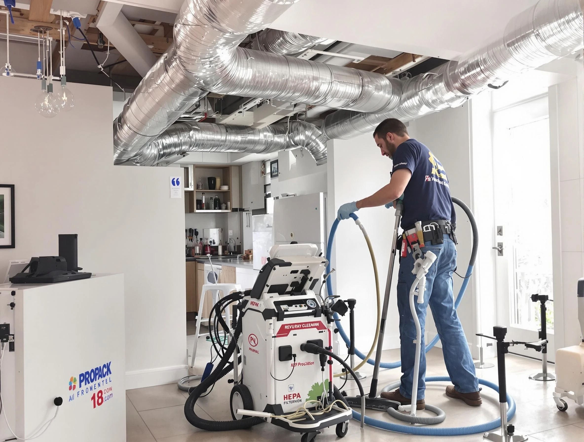Johnston Air Duct Cleaning technician performing advanced pure duct cleaning with specialized equipment in Johnston