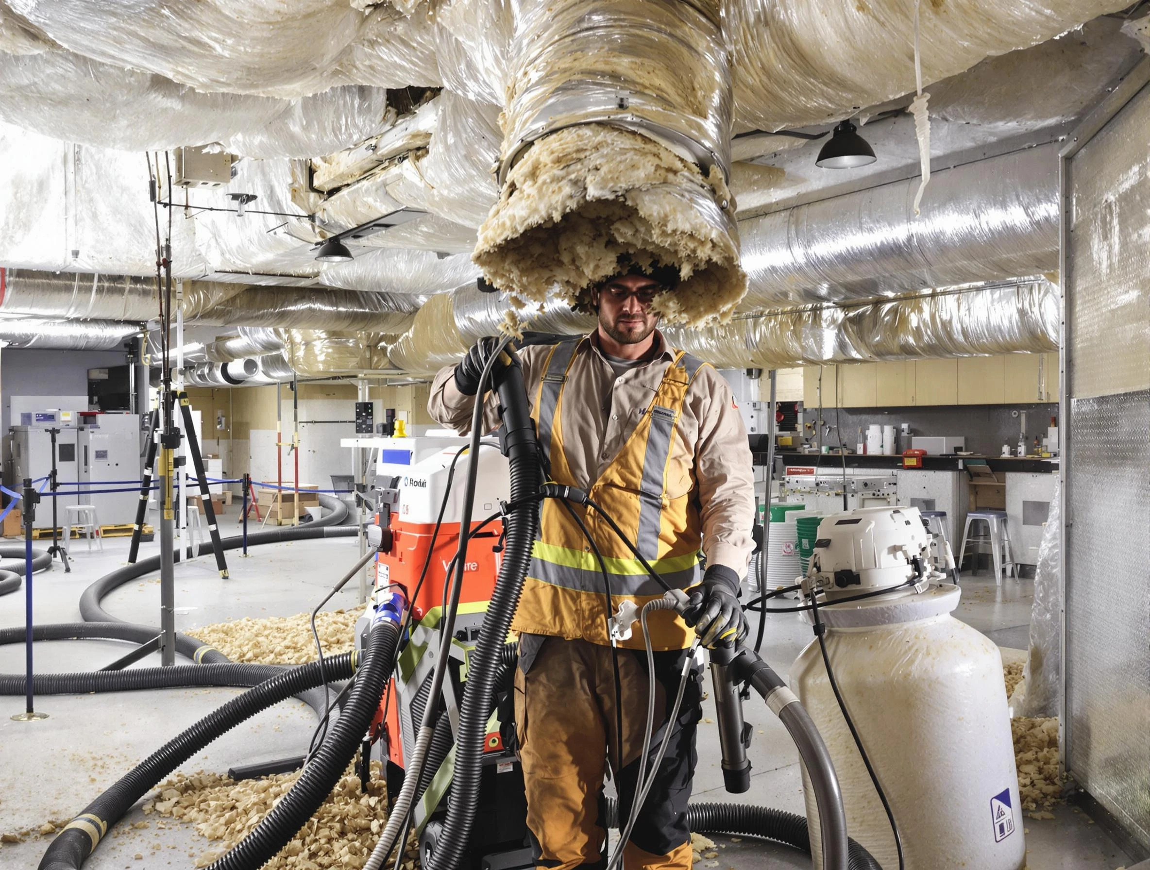 Professional vacuum insulation removal by Johnston Air Duct Cleaning expert in Johnston